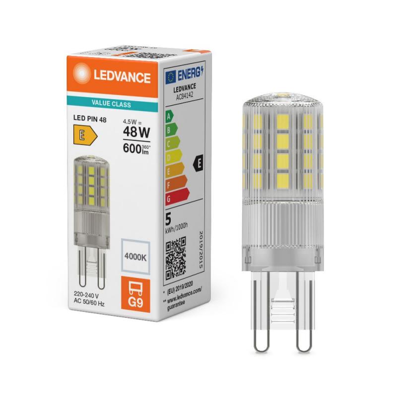Ledvance G9 LED PIN 4,5W wie 48W 4000K neutralweiß in Stiftform